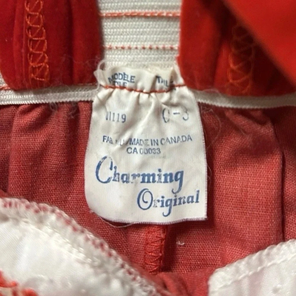 Vintage Charming Original Baby’s First Christmas Overalls Size 0-3 Months - Picture 3 of 3